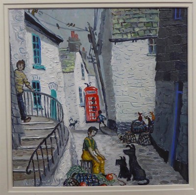 Lot 2194 - Nick Holly (b.1968) Welsh 'Port Isaac, Cornwall' Signed, inscribed verso and dated 2013, oil on...