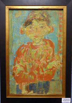 Lot 2203 - French School (20th century) 'L'Enfant Rouge' Indistinctly signed, inscribed verso, oil on...