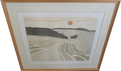 Lot 2017 - John Brunsdon (1933-2014) 'End of Harvest' Signed, inscribed and numbered 65/150, etching and...