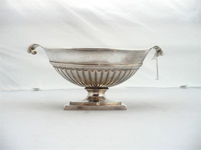 Lot 381 - A George III Sauce Tureen, John Scofield, London 1791, the rectangular pedestal foot rising to...