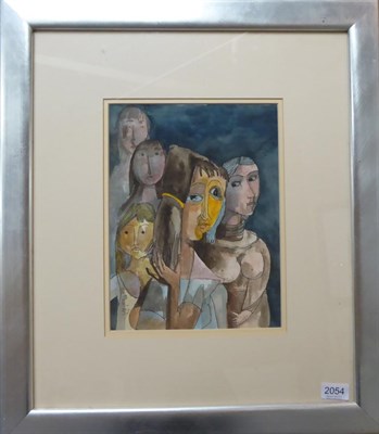 Lot 2054 - Albert du Mesnildot (1922-1990) French 'Troupe' Signed, watercolour, 30.5cm by 23cm