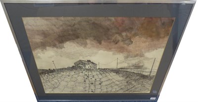 Lot 2073 - John Virtue (b.1947) 'Old fever hospital' Mixed media, 54cm by 75cm   Provenance: Purchased...