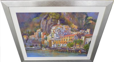 Lot 2078 - Tony Brummell Smith (b. 1949) 'Amalfi campania, Italy' Signed, pastel, 64.5cm by 89cm