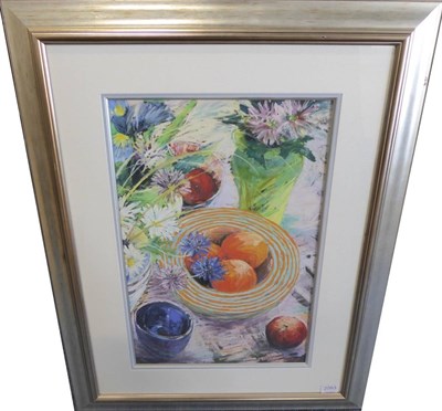 Lot 2083 - Robert Dutton (Contemporary) 'Flowers and Fruit' Signed, pastel, 54cm by 36cm  Provenance:...