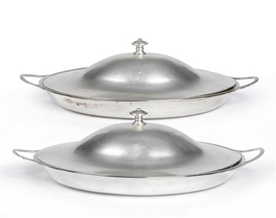 Lot 386 - A Pair of George III Vegetable Dishes and Covers, William Laver, London 1789, plain oval with...