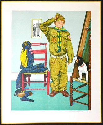 Lot 2002 - After Norman Rockwell (1894-1978) American 'Can't wait' Signed in pencil and inscribed AP,...