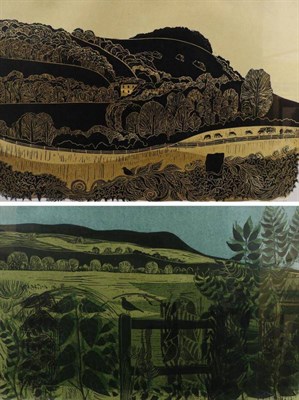 Lot 2009 - Robert Tavener (1920-2004) 'Hedgerows & Downs (no.2)' Signed and inscribed, a colour artist's...