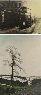 Lot 2010 - After Peter Brook (1927-2009) Shepherd and sheep before a country lane Signed in pencil,...