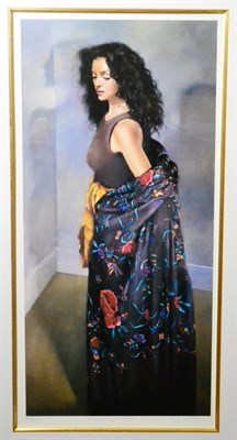 Lot 2017 - After Robert Lenkiewicz (1941-2002) 'Anna with black shawl' Signed, inscribed and numbered, a...