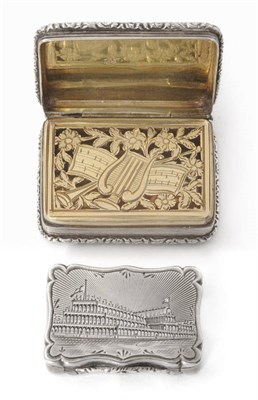 Lot 398 - A William IV Vinaigrette, Thomas Edwards, London 1831, rectangular with and engine turned ground an