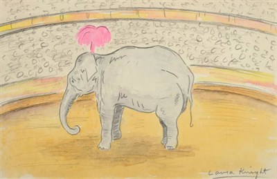 Lot 2036 - Dame Laura Knight RA, RWS, RE, RWA, PSWA, DBE (1877-1970)  Study of an elephant in a circus...