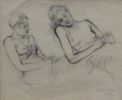 Lot 2043 - John Stanton Ward (1917-2007) Study of a reclining nude Signed and dated 1959, 21.5cm by 25.5cm