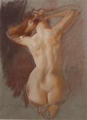 Lot 2049 - Neil Forster (b.1940) Study of a kneeling female nude from behind Signed, pastel, 37.5cm by 27.5cm