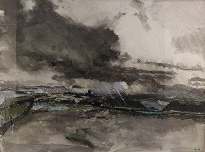 Lot 2051 - Godfrey Tonks (b.1948) 'Approaching Bain' Signed, mixed media, 55cm by 74.5cm