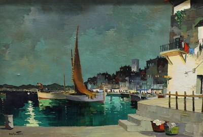 Lot 2079 - Cecil Rochfort D'Oyly John (1906-1993) 'Night fisherman at St Tropez, South of France' Signed,...