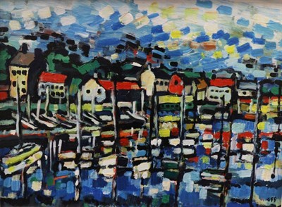 Lot 2093 - Olivia Pilling (b.1985) Harbour at Burnham Overy Staithe, Norfolk Initialled, oil on canvas...