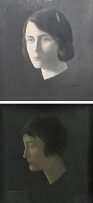 Lot 2119 - Jacob Kramer (1892-1962)  A portrait of a lady in profile with bob A portrait of a lady...