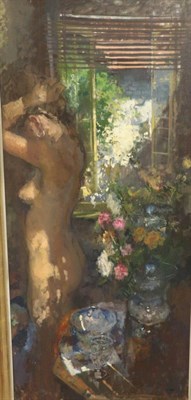 Lot 2128 - Peter Kuhfeld (b.1952) 'Afternoon Reflections'  Signed, oil on canvas, 110.5cm by 49.5cm...