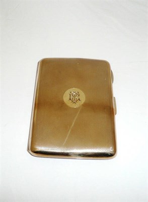 Lot 411 - A George V 9ct Gold Cigarette Case, Birmingham 1929, rectangular with engine turned ground,...