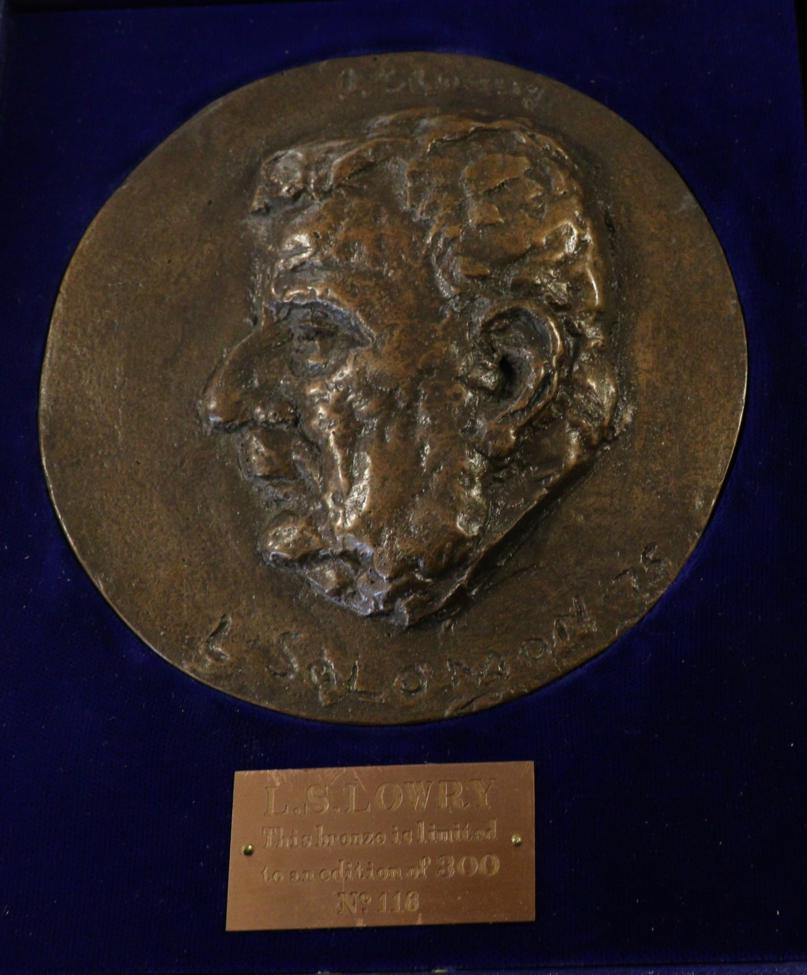 Lot 2167 - Leo Solomon (20th century) Head profile study of L S Lowry medallion, no 116/300 Cast by The Morris