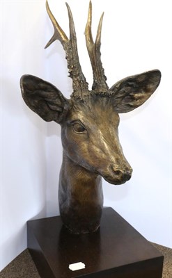 Lot 2168 - David Cemmick (Contemporary) 'Roebuck'  Signed and dated 11/12, bronze, 50cm high