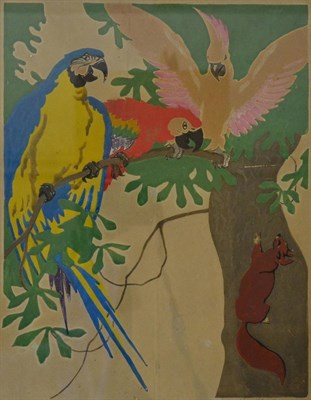 Lot 2000 - John Hall Thorpe (1874-1947) Australian Cockatoos, Parrot and a Squirrel Signed in pencil, coloured