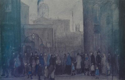 Lot 2003 - After Laurence Stephen Lowry RA (1887-1976) 'Outside the Mill'  Signed and numbered 32/850,...