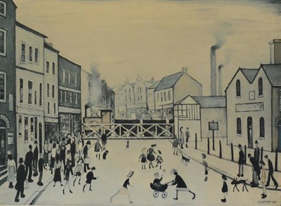 Lot 2005 - After Laurence Stephen Lowry RA (1887-1976) 'The Level Crossing, Burton on Trent' Signed in pencil