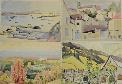 Lot 2041 - Edith Lawrence (1890-1973) 'Brittany' Signed and inscribed recto and verso, pencil and watercolour