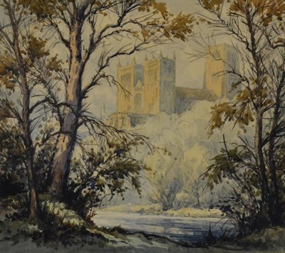 Lot 2045 - Robert Leslie Howey (1900-1981) A View of Durham Cathedral from the River Wear Signed and dated...