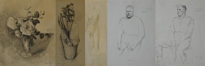 Lot 2053 - John Stanton Ward RA (1917-2007) Study of a female nude, full-length Signed and dated 1936,...