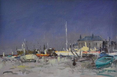 Lot 2074 - William Norman Gaunt (1918-2001) The Marina Oil on board, 49.5cm by 75cm