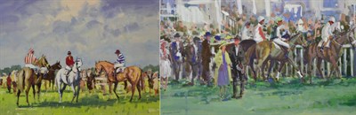 Lot 2076 - William Norman Gaunt (1918-2001) 'In the Paddock' Signed, inscribed verso, watercolour and...