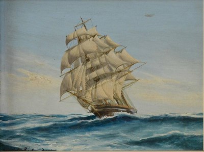 Lot 2086 - John Bentham-Dinsdale (1927-2008) A clipper ship in full sail Signed (partially obscured by the...