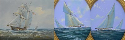 Lot 2091 - Michael Whitehand (b.1941) 'HM Yacht Britannia Racing Vasheda, circa 1930' Signed and dated (19)94