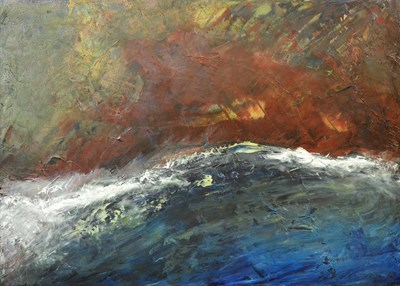 Lot 2095 - Stephen Charlton (Contemporary) Stormy seas Oil on canvas, 50cm by 70cm