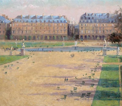 Lot 2106 - Bob Brown (b.1936)  Spring Morning from the Tuilleries Signed, oil on canvas, 64.5cm by 74cm...