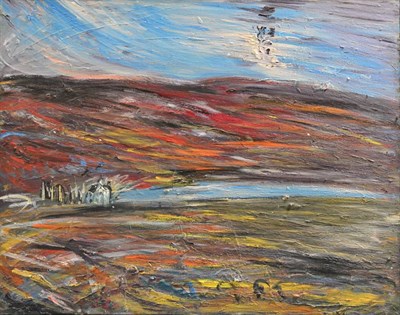 Lot 2116 - Kitty North (b.1963) 'House on the Reservoir'  Oil on canvas, 92cm by 116cm