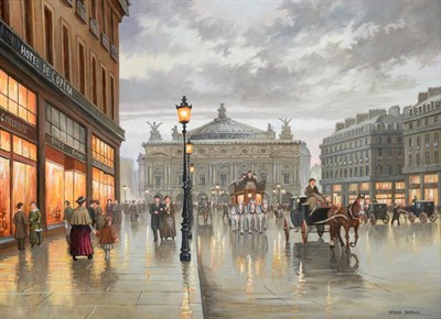 Lot 2140 - Steven Scholes (b.1952) 'Avenue De L'Opera, Paris' Signed, inscribed in pencil and dated verso, oil