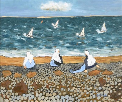 Lot 2188 - Stephanie Dingle (b.1926) 'Three Nuns'  Signed, inscribed and dated 1990 verso, oil on canvas,...