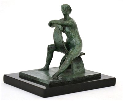 Lot 2195 - William Bailey (fl.1945-1955) 'Model Resting'  Signed, bronze, from an edition of six, on a...