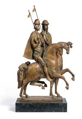 Lot 2200 - Alik Tsigal (1948) Russian 'Boris and Gleb horseback - the first Russian Saints' from The...