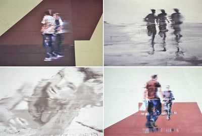 Lot 2032 - Andy Denzler (b.1965) Swiss  Blurred figures Signed and numbered 1/30, lithograph, together...