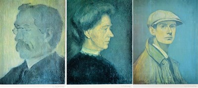 Lot 2036 - After Laurence Stephen Lowry RA (1887-1976) 'Self Portrait' 'Artist's Mother' 'The Artist's Father'