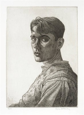 Lot 2037 - Edgar Holloway RSPP (1914-2008) 'Self Portrait' Signed in pencil and numbered 48/50, etching,...