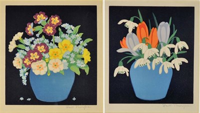 Lot 2038 - John Hall Thorpe (1874 - 1947) Australian 'Forget Me Nots' 'Snowdrops and Crocus' Each signed,...