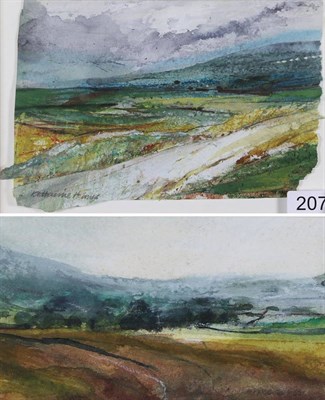 Lot 2071 - Katharine Holmes (Contemporary) 'A Moorland Road' Signed, mixed media, together with a further...