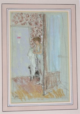 Lot 2089 - Bernard Dunstan RA, PPRWA (b.1920) 'The Dressing Room' Initialled, pastel, 27cm by 17.5cm...