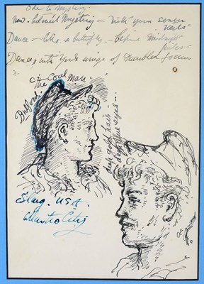 Lot 2090 - Stephen Tennant (1906-1987) 'Ode to Mystery' Pen and ink, inscribed verso 'to Neil Tennant from...