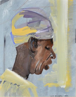 Lot 2097 - Lucy Dickens (Contemporary) Study of an Egyptian man in profile Signed and dated (19)92, oil on...